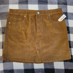 NWT Old Navy high-waisted button fly mini skirt in tan